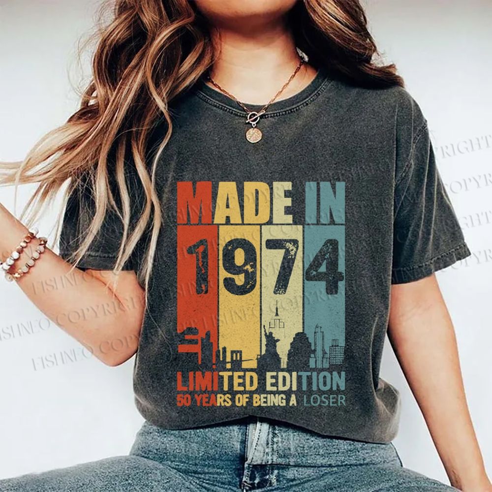 Unisex Vintage Rainbow Graffiti Printed Washed Tee