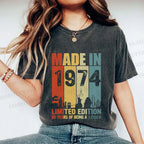 Unisex Vintage Rainbow Graffiti Printed Washed Tee