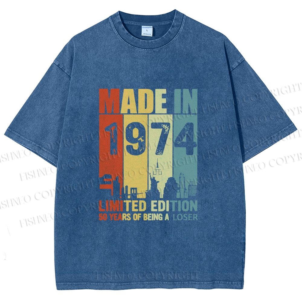Unisex Vintage Rainbow Graffiti Printed Washed Tee