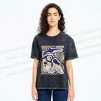 Unisex Vintage Graffiti Printed Washed Tee