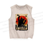 Unisex Catzilla Printed Washed Tank Top