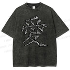 Unisex Japanese Love Printed Washed Tee