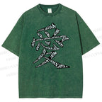 Unisex Japanese Love Printed Washed Tee