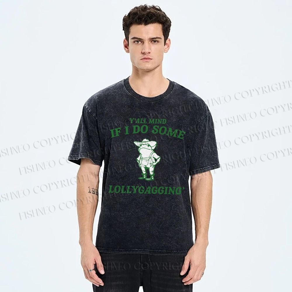 Unisex Frogs Printed Washed Tee