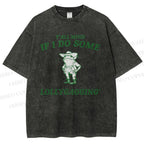 Unisex Frogs Printed Washed Tee