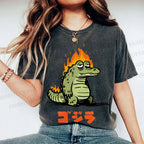 Unisex Monster Printed Washed Tee
