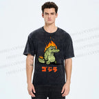 Unisex Monster Printed Washed Tee