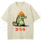 Unisex Monster Printed Washed Tee