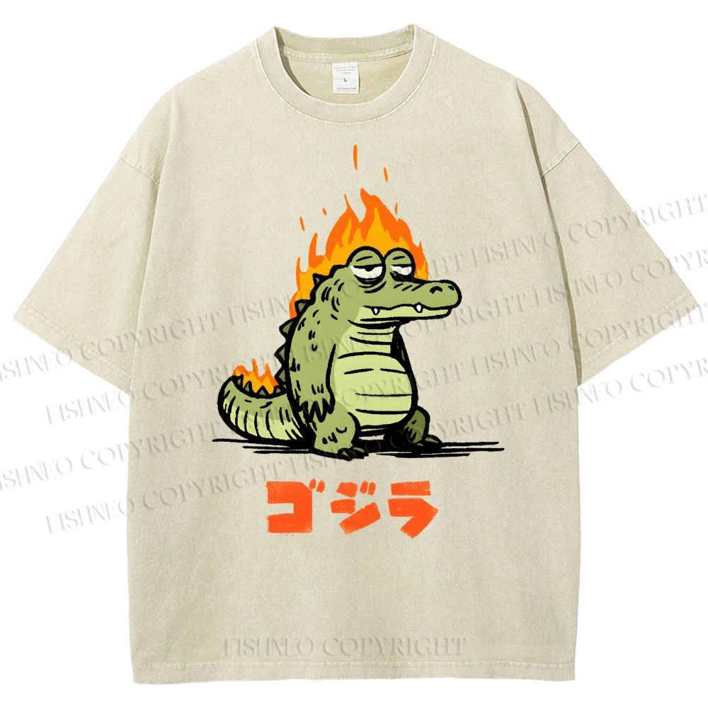 Unisex Monster Printed Washed Tee