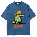 Unisex Monster Printed Washed Tee