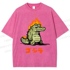Unisex Monster Printed Washed Tee