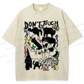 Unisex Cat Do Not Touch Me Printed Washed Tee