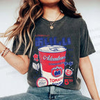 Unisex Vintage Japanese Drink Printed Washed Tee
