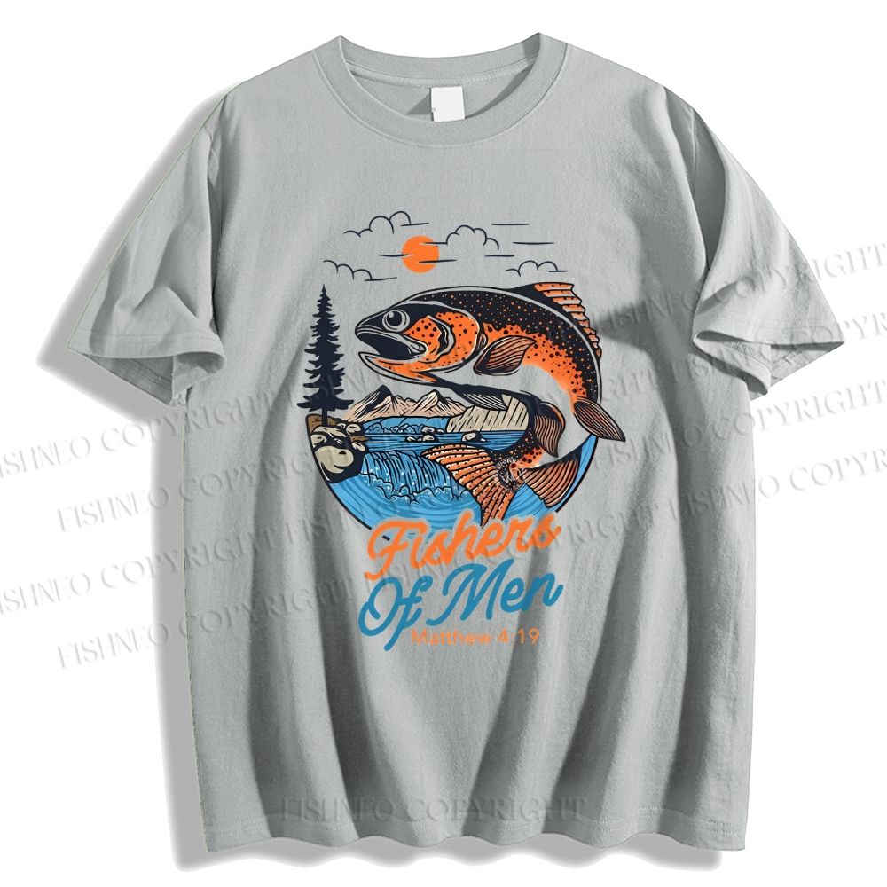 Unisex Vintage Fish Graffiti Classic Cotton T-shirt
