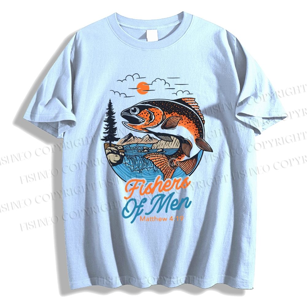 Unisex Vintage Fish Graffiti Classic Cotton T-shirt