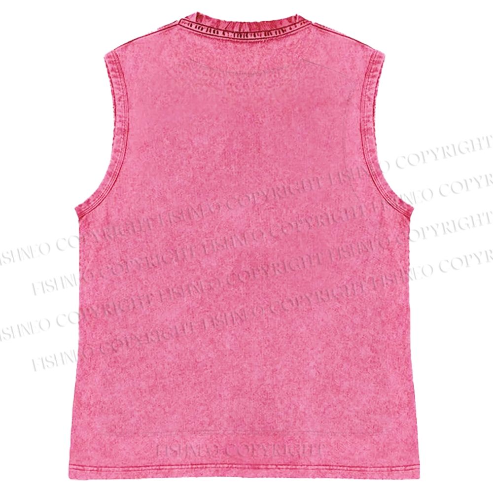 Unisex Fuji Mount Printed Washed Tank Top
