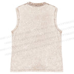 Unisex Great Wave Japanese Style Printed Washed Tank Top