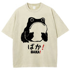 Unisex Stupid Frog Vintage Distressed Printed Washed Tee