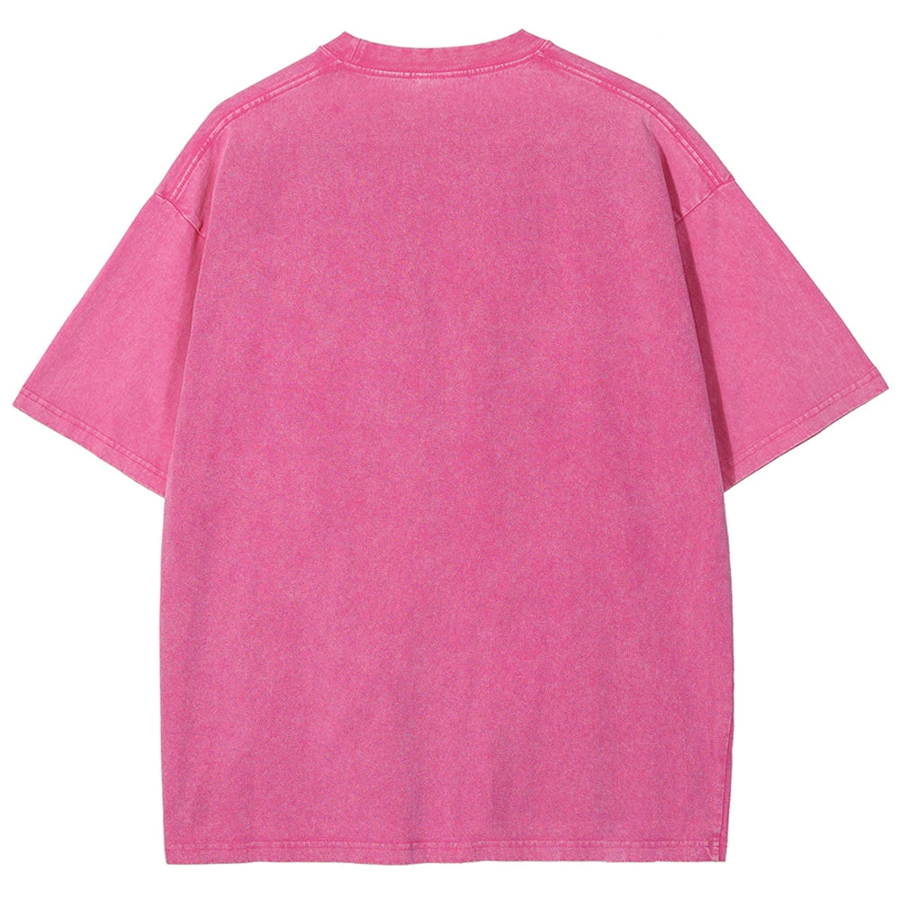 Black Cat Christmas Tree Washed T-Shirt