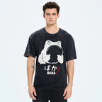 Unisex Stupid Frog Vintage Distressed Printed Washed Tee