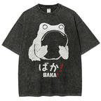 Unisex Stupid Frog Vintage Distressed Printed Washed Tee