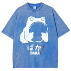 Unisex Stupid Frog Vintage Distressed Printed Washed Tee