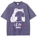 Unisex Stupid Frog Vintage Distressed Printed Washed Tee