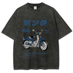 Honda C50 Super Cub Motorcycle Vintage Wash Japanese Design T-Shirt