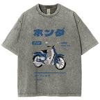 Honda C50 Super Cub Motorcycle Vintage Wash Japanese Design T-Shirt