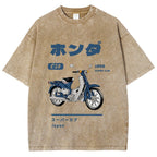 Honda C50 Super Cub Motorcycle Vintage Wash Japanese Design T-Shirt