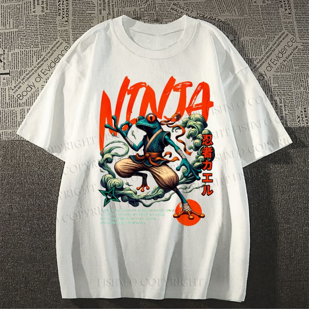 Unisex Japanese Frog Ninja Samurai Classic Cotton T-shirt
