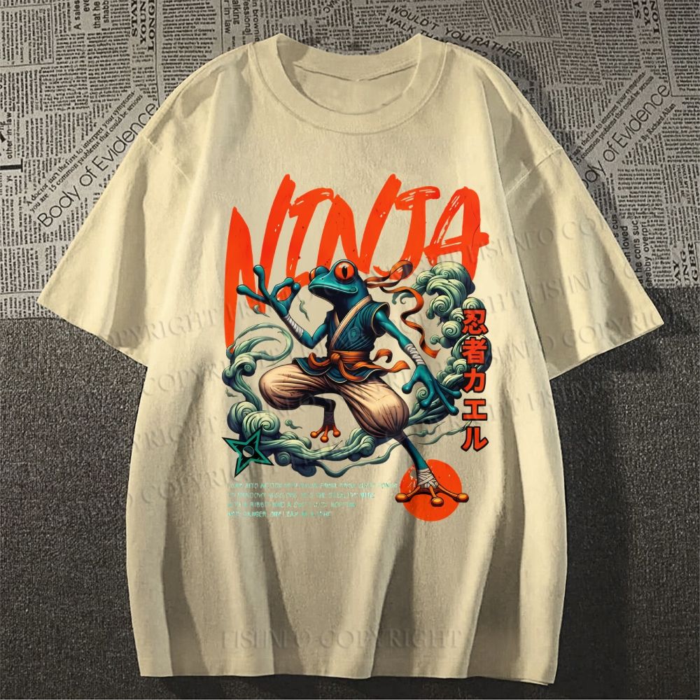 Unisex Japanese Frog Ninja Samurai Classic Cotton T-shirt