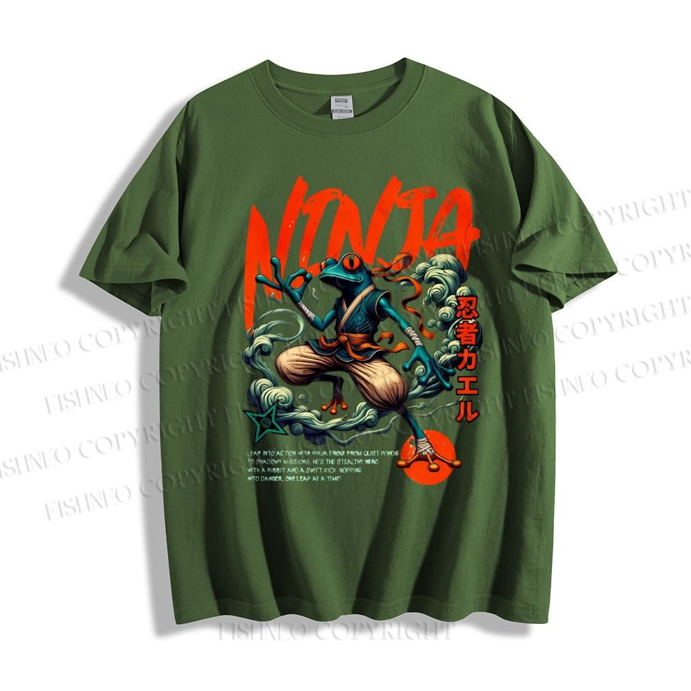 Unisex Japanese Frog Ninja Samurai Classic Cotton T-shirt