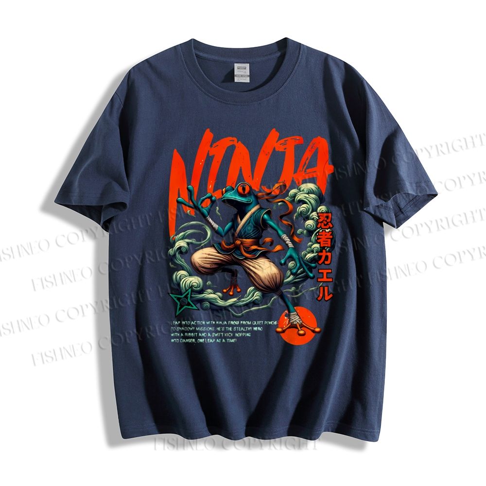 Unisex Japanese Frog Ninja Samurai Classic Cotton T-shirt
