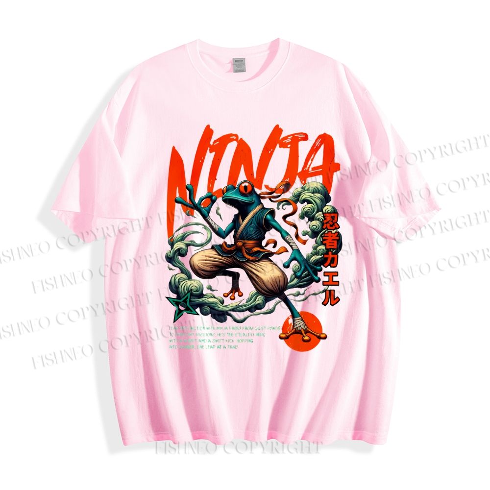 Unisex Japanese Frog Ninja Samurai Classic Cotton T-shirt