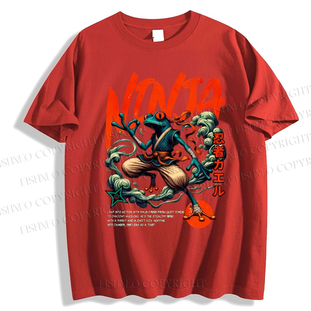 Unisex Japanese Frog Ninja Samurai Classic Cotton T-shirt