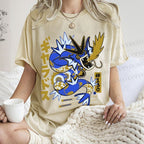 Unisex Dragon Printed Washed Tee