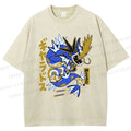 Unisex Dragon Printed Washed Tee