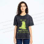 Unisex Frog Find Your Inner Place Printed Washed Tee