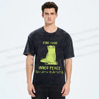 Unisex Frog Find Your Inner Place Printed Washed Tee