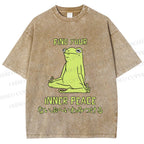 Unisex Frog Find Your Inner Place Printed Washed Tee
