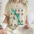 Unisex Fish Sea Food Is So Good Printed Washed Tee