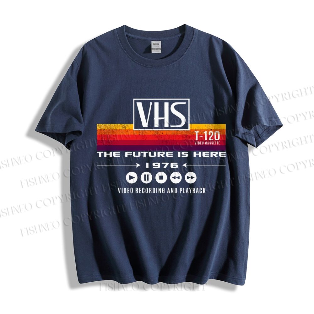 Unisex VHS Vintage Wash Japanese Design Classic Cotton T-shirt