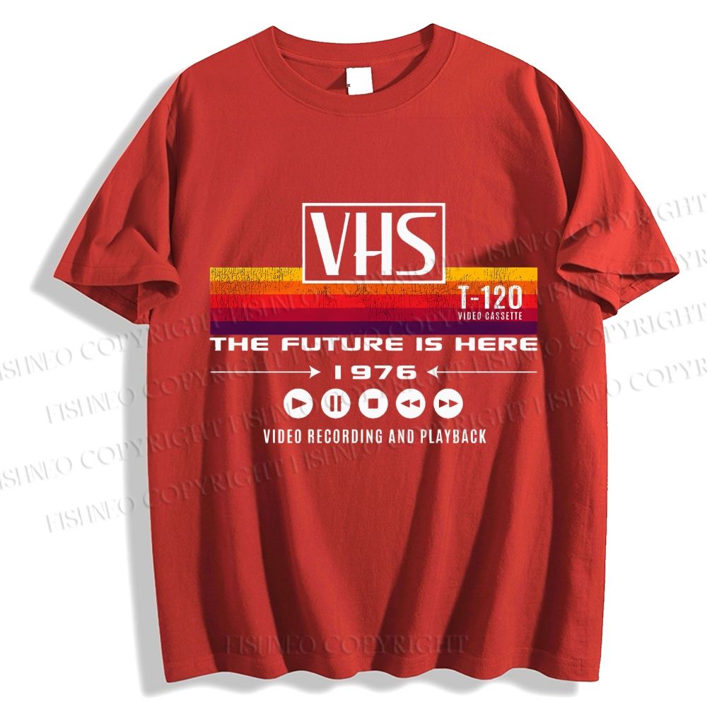 Unisex VHS Vintage Wash Japanese Design Classic Cotton T-shirt