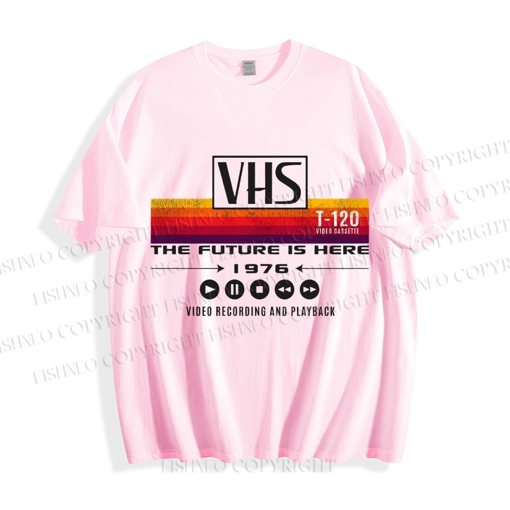 Unisex VHS Vintage Wash Japanese Design Classic Cotton T-shirt
