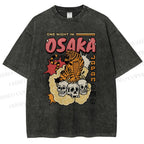 Unisex Osaka Tiger Printed Washed Tee