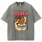 Unisex Osaka Tiger Printed Washed Tee