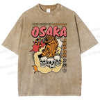 Unisex Osaka Tiger Printed Washed Tee