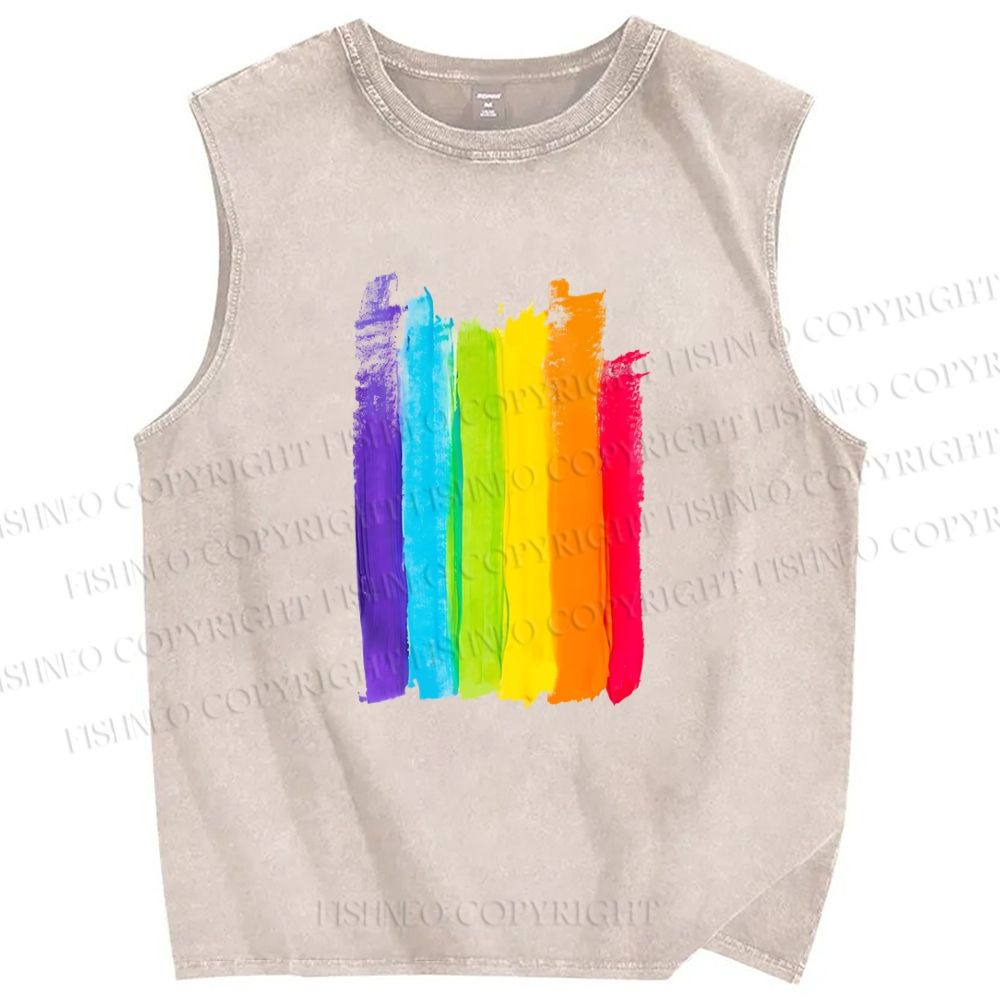 Unisex Pride Printed Washed Tank Top