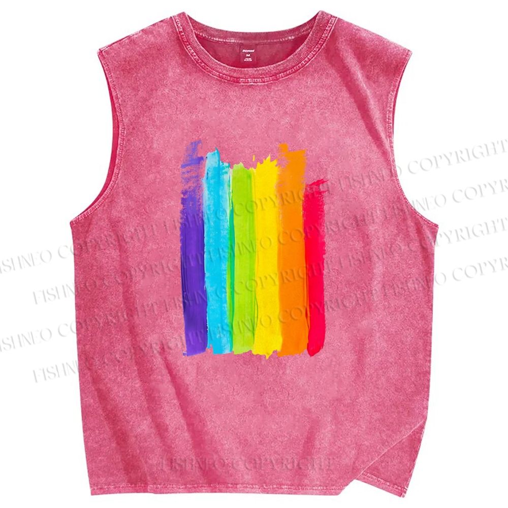 Unisex Pride Printed Washed Tank Top